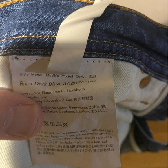 Acne studios river skinny jeans 32Wx29L color is dark blue - Picture 3 of 3